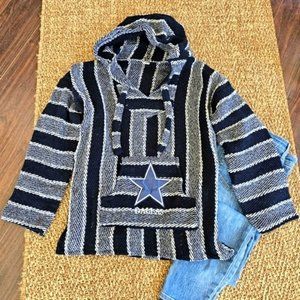 Dallas Cowboys Poncho Size Small Unisex Women's Men's Hoodie Black Grey Football